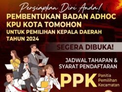 KPU Kota Tomohon Mengeluarkan Jadwal Tahapan Pembentukan PPK