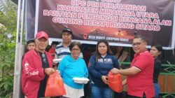 DPD PDI Perjuangan Sulawesi Utara Bantu Pengungsi Gunung Ruang