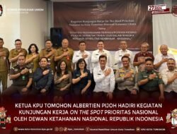 Ketua KPU Kota Tomohon Hadiri Kegitan Kunker ON The Spot Prioritas Nasional