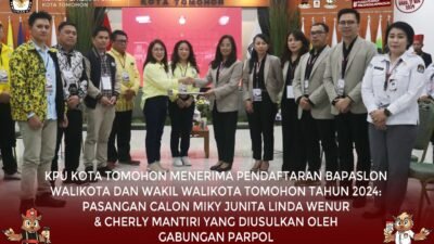 KPU Tomohon Resmi Terima Dokumen Pencalonan Miky Wenur dan Cherly Mantiri