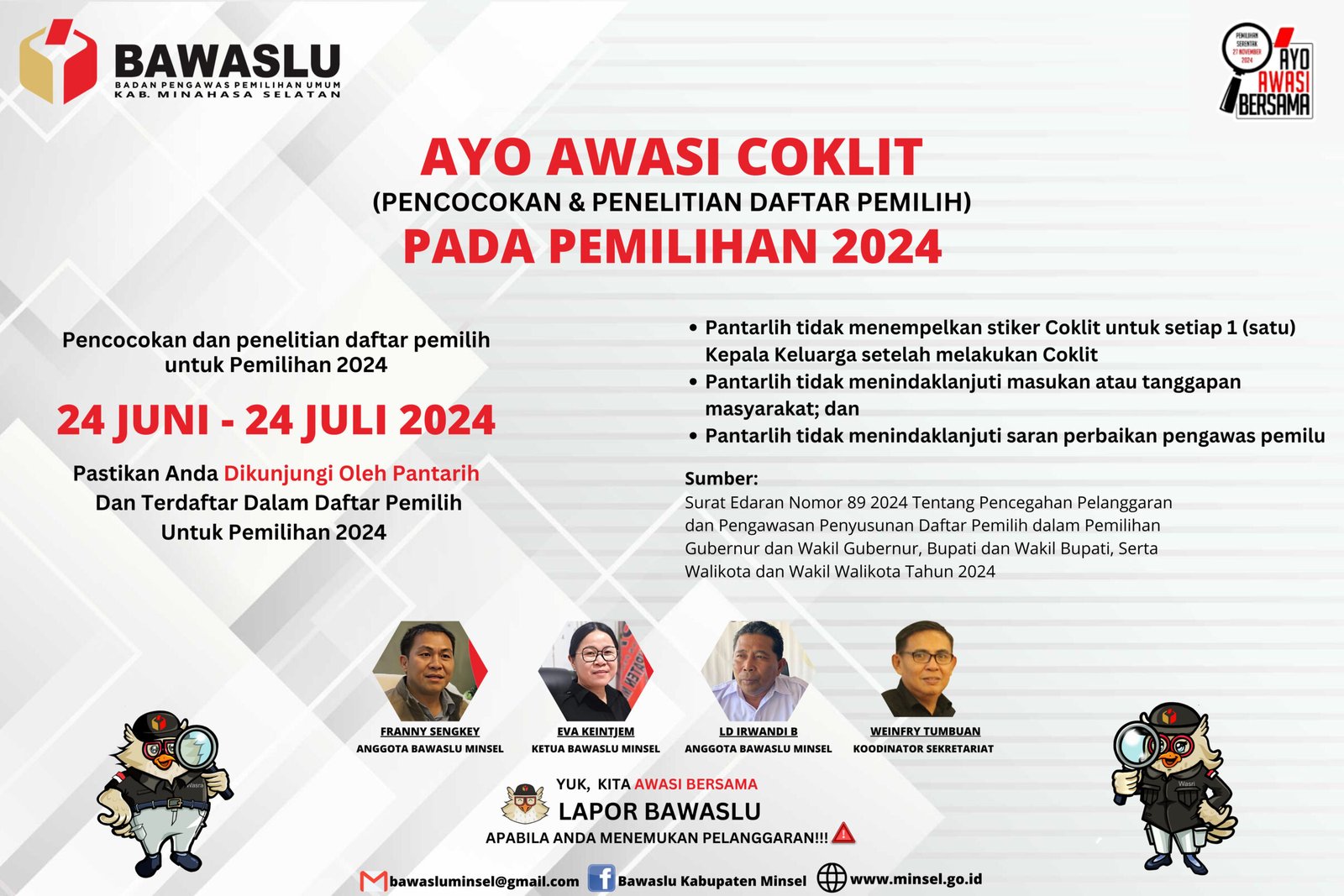 AYO AWASI COKLIT PADA PEMILIHAN 2024