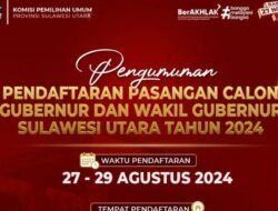 Daftar Resmi Bakal Pasangan Calon Pilkada 2024 di Sulawesi Utara dan 15 Kabupaten/Kota