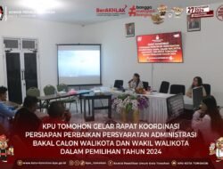 KPU Tomohon Gelar Rapat Koordinasi Persiapan Administrasi Bakal Calon Wali Kota dan Wakil Wali Kota 2024