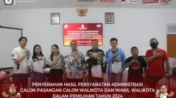 KPU Tomohon Serahkan Hasil Verifikasi Administrasi Calon Walikota dan Wakil Walikota untuk Pemilu 2024