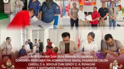 Caroll Senduk dan Sendy Rumajar Serahkan Dokumen Perbaikan Pilkada 2024 ke KPU Tomohon