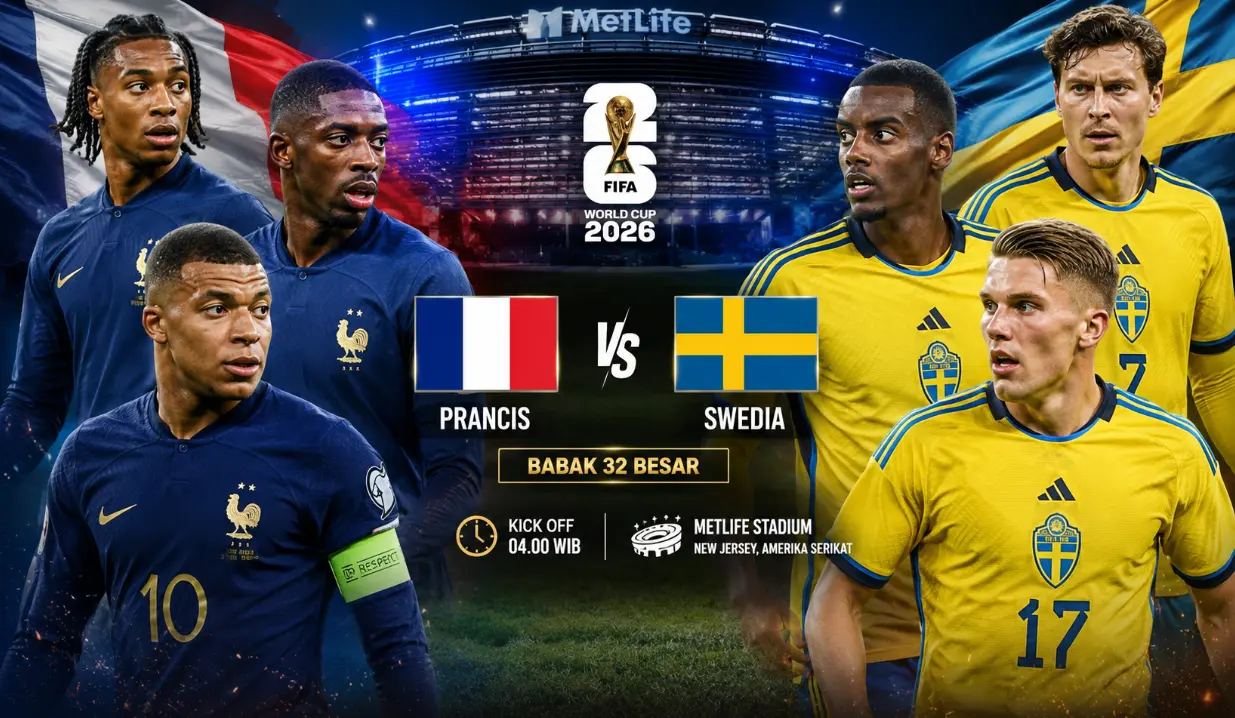 Duel Maut Prancis vs Swedia di 32 Besar Piala Dunia 2026: Ambisi Les Bleus Jaga Rekor Sempurna