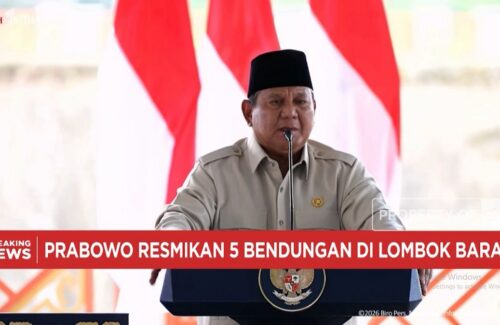 Menteri Pertahanan Prabowo Subianto Resmikan Lima Bendungan Senilai Rp 9,79 Triliun di Lombok, NTB