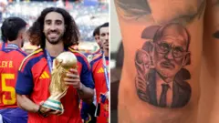 Janji Terpenuhi: Bek Timnas Spanyol Marc Cucurella Pamer Tato Luis de la Fuente
