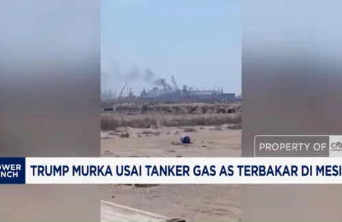 Kemarahan Trump Pasca Insiden Kebakaran Tanker Gas AS di Mesir