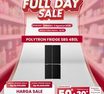 Diskon Besar Kulkas Polytron Side by Side Warnai Transmart Full Day Sale 2 Agustus
