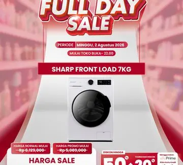 Transmart Gebrak Pasar Elektronik: Mesin Cuci Front Load 7KG Cuma Rp 4 Jutaan di Full Day Sale 2 Agustus