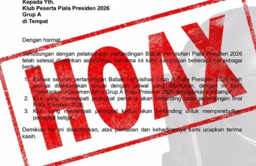 Arya Sinulingga Tegaskan Piala Presiden 2026 Tetap Ada Semifinal dan Final, Bantah Hoaks