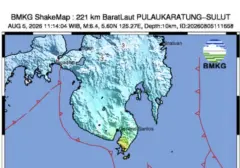 Gempa M6,4 Guncang Sulawesi Utara, Pusat Berada di Kedalaman 10 Km