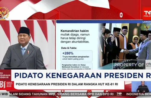 Prabowo Subianto Apresiasi Lembaga Negara, Soroti Kenaikan Gaji Hakim