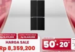 Transmart Gebrak Pasar Elektronik dengan Diskon Kulkas Side by Side 480L