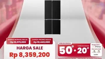 Transmart Gebrak Pasar Elektronik dengan Diskon Kulkas Side by Side 480L