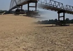 Sungai Barito Menyusut Drastis, Pasir Muncul di Tengah Aliran
