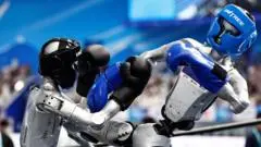 Robot Humanoid Beradu Skill di World Humanoid Games Beijing