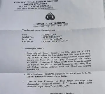 Oknum Diduga Pungli Rp 1 Juta Urus Barang Bukti Kecelakaan di Surabaya, Warga Mengadu Viral