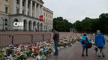 Rangkaian Bunga Membanjiri Istana Kerajaan Norwegia, Tanda Duka Warga atas Wafatnya Raja Harald V