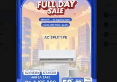 Transmart Gebrak Transaksi AC 1 PK Lewat Promo Full Day Sale 30 Agustus