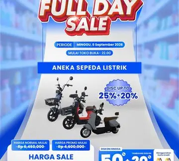 Transmart Gelar Diskon Besar-besaran Sepeda Listrik di Full Day Sale 6 September
