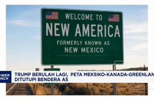 Donald Trump Tampilkan Peta Amerika Utara dengan Bendera AS Tutupi Meksiko, Kanada, dan Greenland