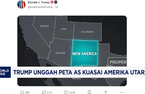 Donald Trump Unggah Peta Amerika Utara di Bawah Dominasi AS, Tuai Kontroversi